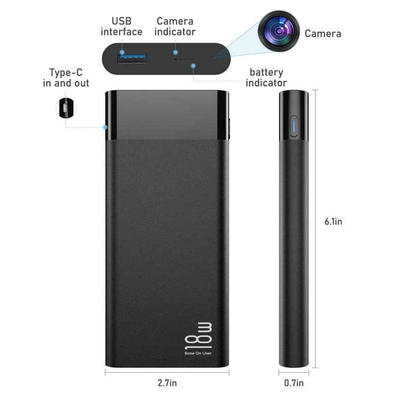 WiFi Camera Backup-Batterij Afstandsweergave 32 Uur