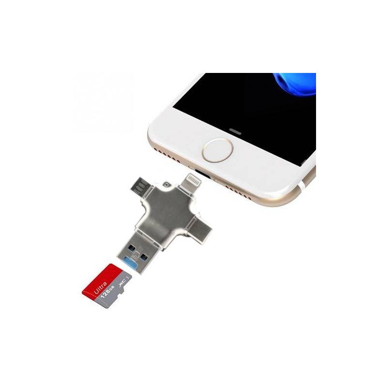 Micro SD-kaartlezer compatibel met iPhone en Android